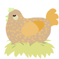 A beige and honey chicken with a speckle pattern