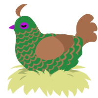 (unnamed), a viridian and brown chicken with a lace pattern
