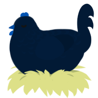 A tumblr chicken with a half-lace pattern