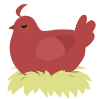 A red chicken
