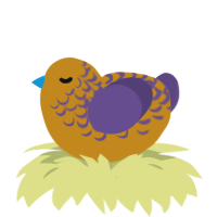 A ochre and overcast chicken with a half-lace pattern