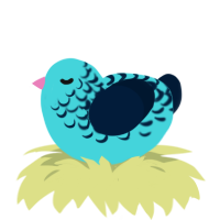 A aqua and tumblr chicken with a half-lace pattern