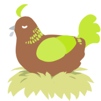 A brown and lime chicken with a neck-band pattern