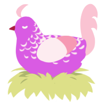 A orchid and rose chicken with a half-lace pattern