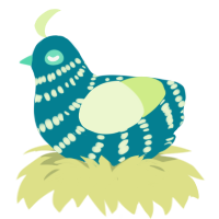 A sea and apple chicken with a bar pattern