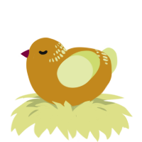 A ochre and lemon chicken with a neck-band pattern