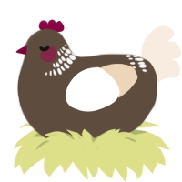 A bark and cream chicken with a neck-band pattern