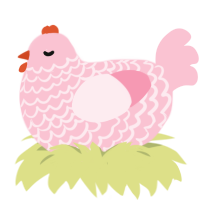 A rose chicken with a lace pattern
