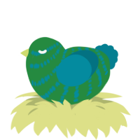 A viridian and sea chicken with a bar pattern