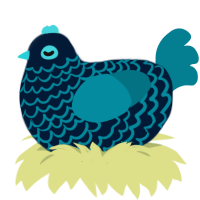 A tumblr and sea chicken with a lace pattern