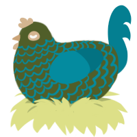 A olive and sea chicken with a lace pattern