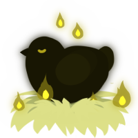 A black and sable chicken