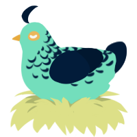 A mint and tumblr chicken with a half-lace pattern