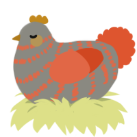 A ash and vermilion chicken with a bar pattern