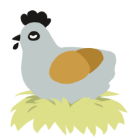 A silver and gold chicken