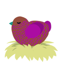 A russet and plum chicken with a lace pattern