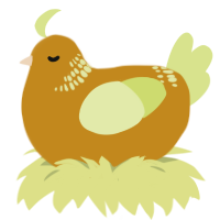 A ochre and lemon chicken with a neck-band pattern