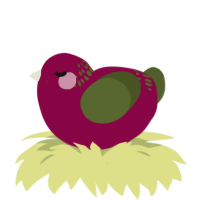 A maroon and olive chicken with a neck-band pattern