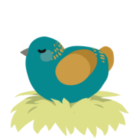 A teal and gold chicken with a neck-band pattern