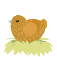 A gold and orange chicken with a speckle pattern