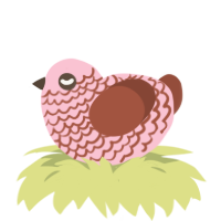 A rose and russet chicken with a lace pattern