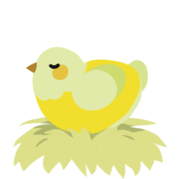 A yellow and lemon chicken with a head pattern