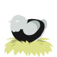 A sable and silver chicken with a head pattern