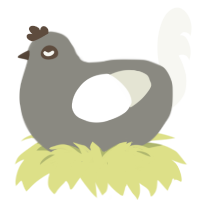 A ash and white chicken