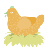 A honey chicken with a speckle pattern