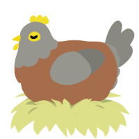 A brown and ash chicken with a head pattern