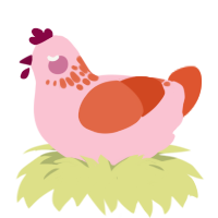 A rose and vermilion chicken with a neck-speckle pattern