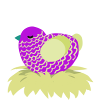 A amethyst and lemon chicken with a lace pattern