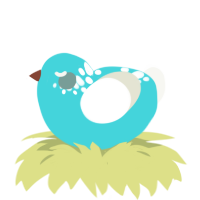 A aqua and white chicken with a neck-speckle pattern