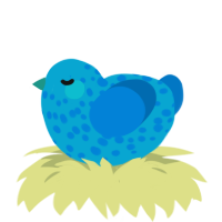 A cerulean and sapphire chicken with a speckle pattern