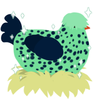 A spring and tumblr chicken with a speckle pattern