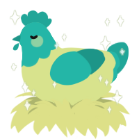Pretty Boy, a lemon and turquoise chicken with a head pattern