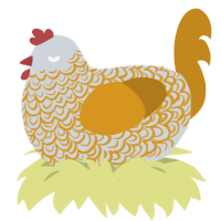 (unnamed), a mist and ochre chicken with a double-lace pattern