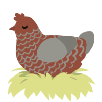 A russet and ash chicken with a lace pattern