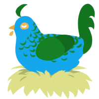 A sky and leaf chicken with a half-lace pattern