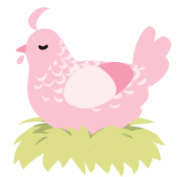 A rose chicken with a half-lace pattern