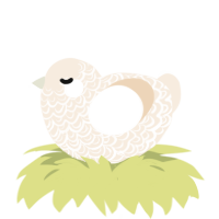 A cream chicken with a double-lace pattern