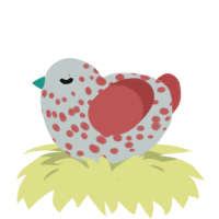 A silver and red chicken with a speckle pattern
