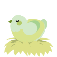 A lemon and gluppy chicken with a head pattern