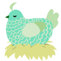A mint and gluppy chicken with a lace pattern