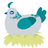 TRON, a mist and teal chicken with a neck-speckle pattern