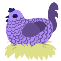 A lilac and overcast chicken with a lace pattern