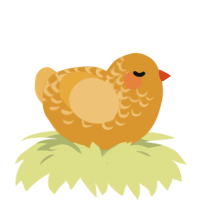 A orange and honey chicken with a half-lace pattern