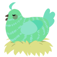 A spring and mint chicken with a bar pattern