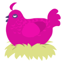 Glamour, a fuchsia chicken with a half-lace pattern