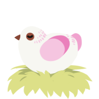 A white and pink chicken with a neck-band pattern